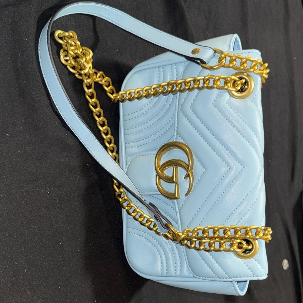 Gucci Marmont Medium Shoulder Bag with Gold Chain